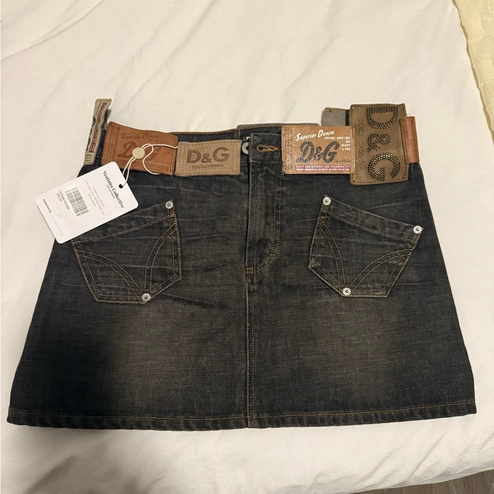 D&G Vintage tag belt mini skirt - Picture 1 of 4